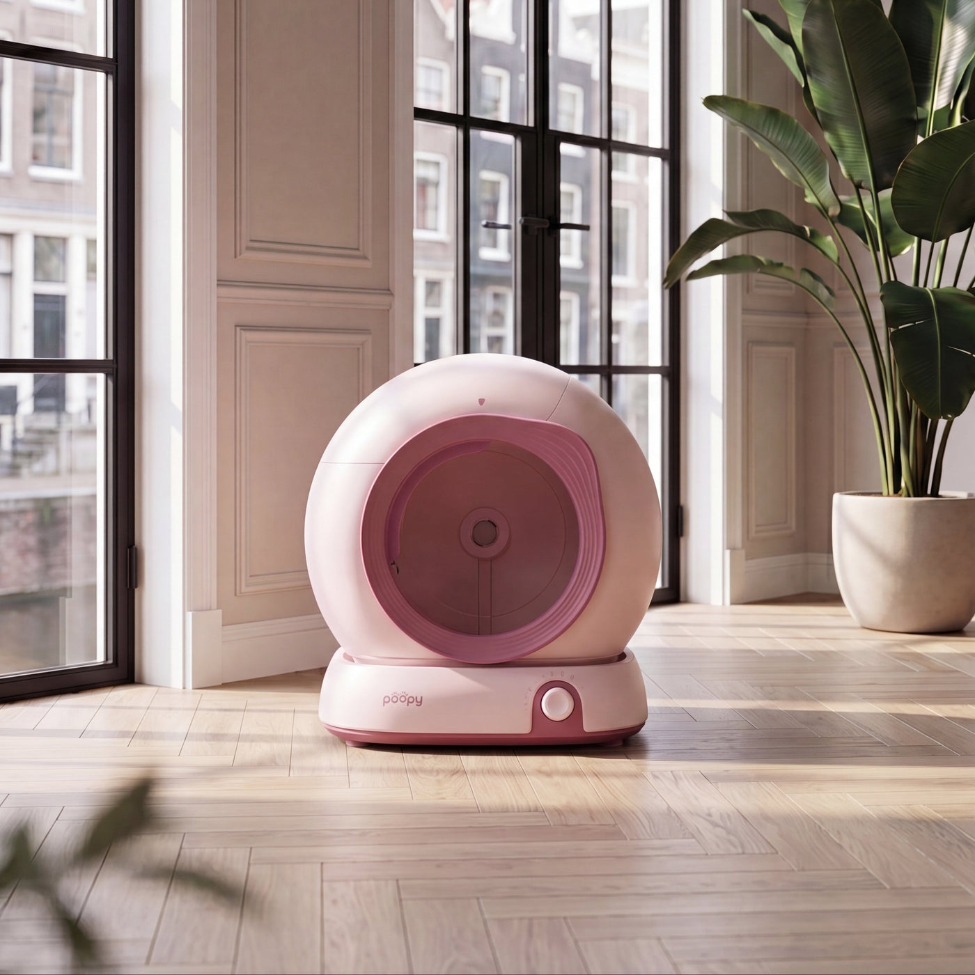 Poopy Nova Pro automatische kattenbak in Rosé Blush